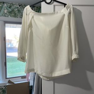 Aritzia off the shoulder white blouse